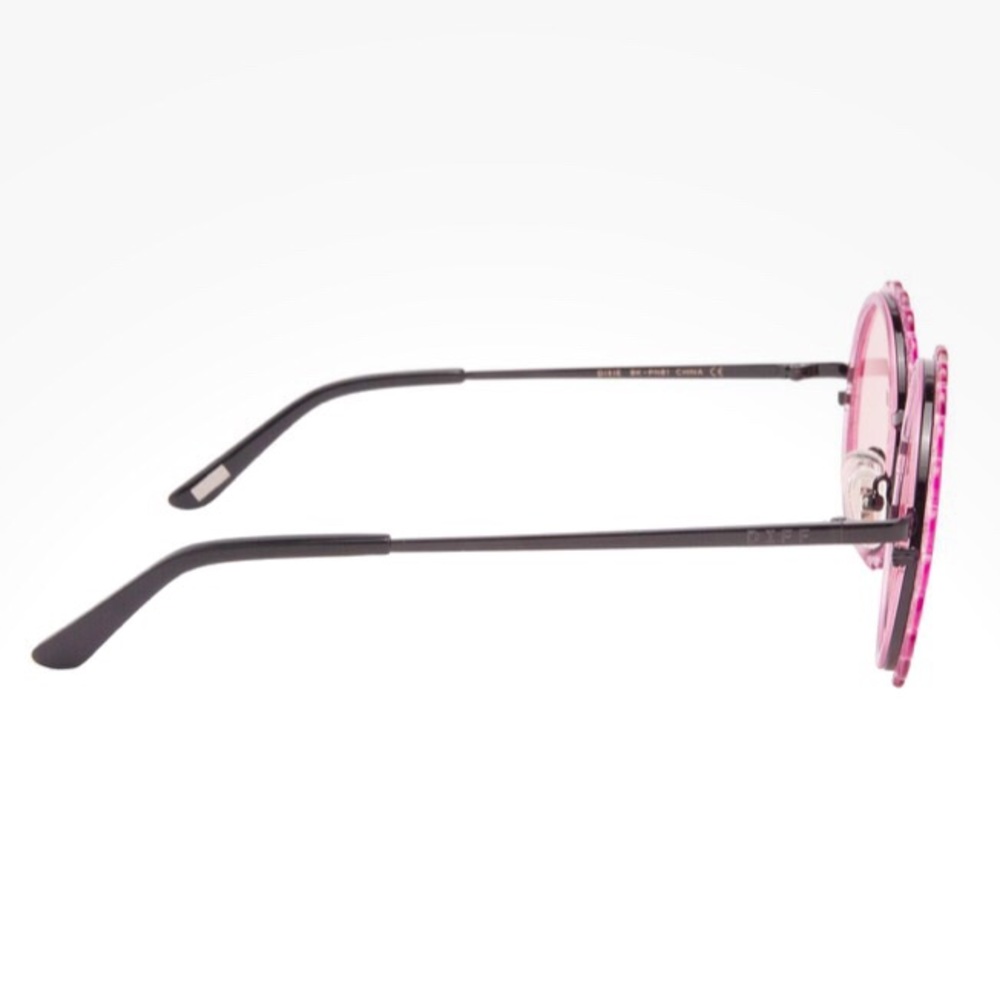DIFF Dixie Sunglasses Pink Glitter Round Frames - Picture 5 of 13